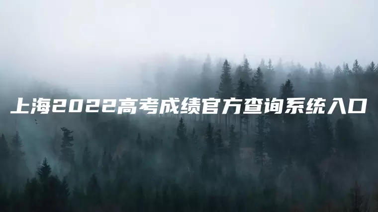 上海2022高考成绩官方查询系统入口