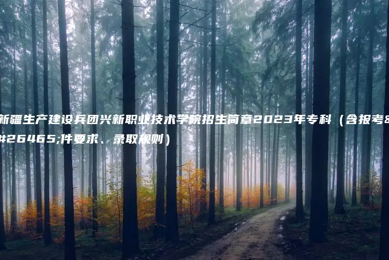 新疆生产建设兵团兴新职业技术学院招生简章2023年专科（含报考条件要求、录取规则）
