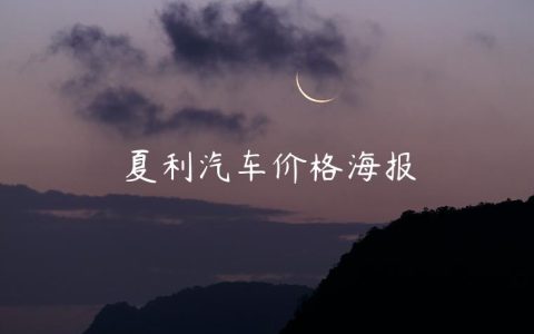 夏利汽车价格海报