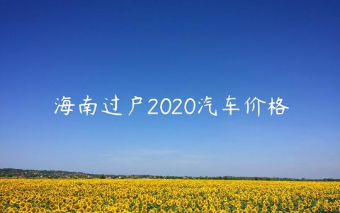 海南过户2020汽车价格