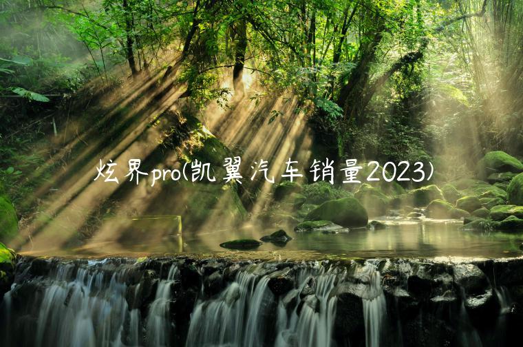 炫界pro(凯翼汽车销量2023)